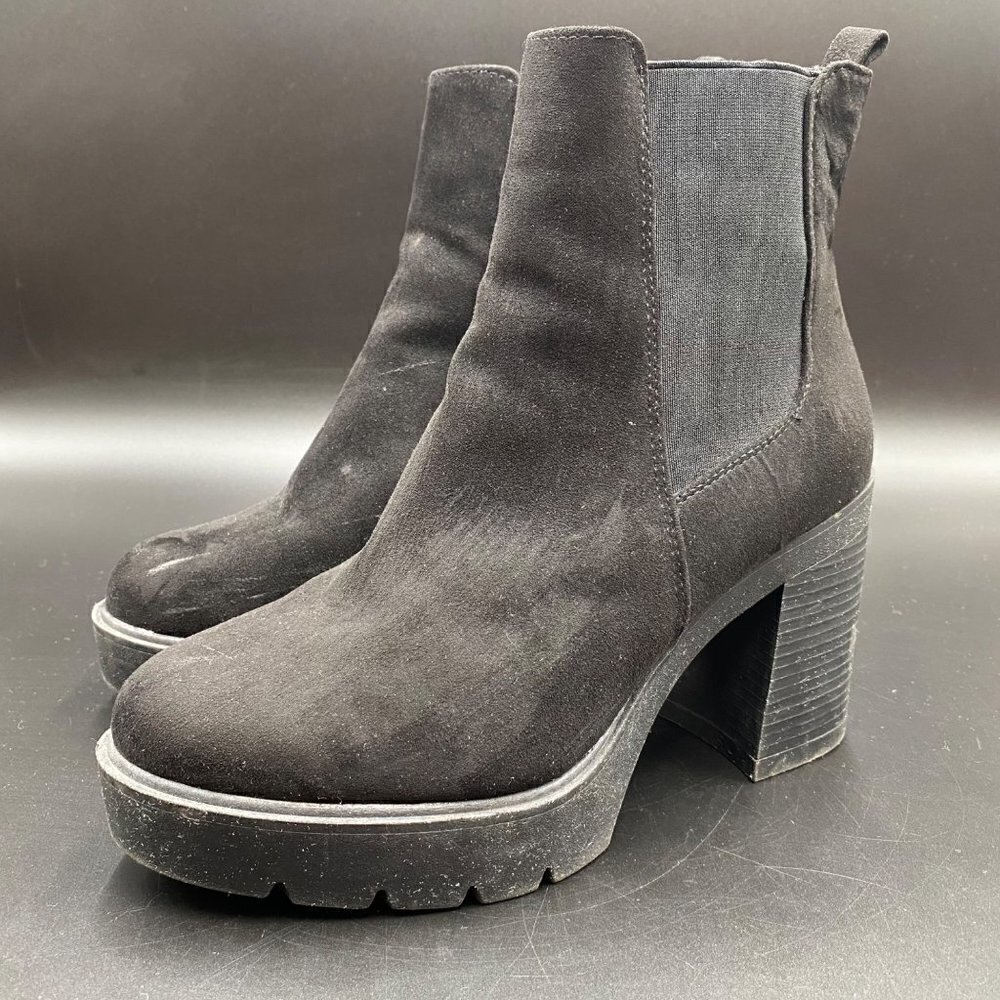ASOS Black Suede Heeled Boots Women’s Size 7